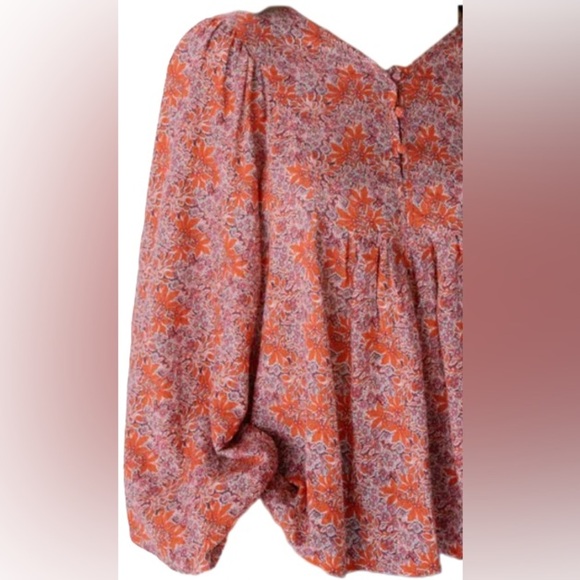 NWT Solitaire balloon sleeve blouse, sz xl - Picture 4 of 4